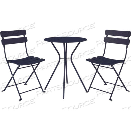 BRIDGEPORT OUTDOOR LIVING НАБОР ИЗ 3 ПРЕДМЕТОВ ДЛЯ БИСТРО С 2 СКЛАДНЫМИ СТУЛЬЯМИ, ТЕМНО-СИНИЙ