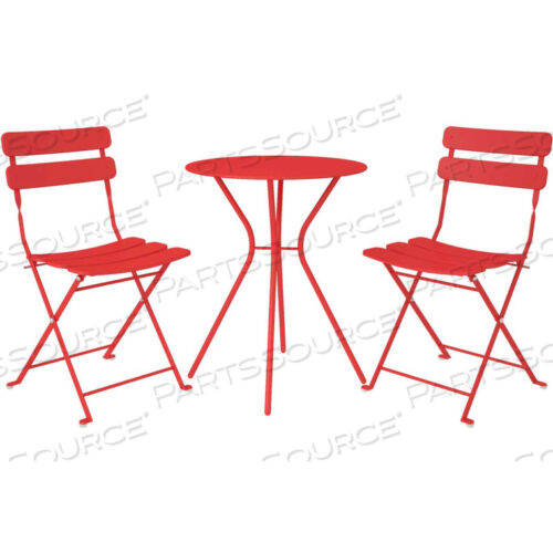 BRIDGEPORT OUTDOOR LIVING НАБОР ИЗ 3 ПРЕДМЕТОВ ДЛЯ БИСТРО С 2 СКЛАДНЫМИ СТУЛЬЯМИ, КРАСНЫЙ