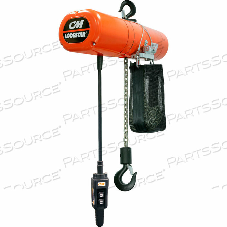 OEM#: 4233NHLODESTAR 2 ТОННЫ, ЭЛЕКТРИЧЕСКАЯ ЦЕПНАЯ ТАЛЬ С КОНТЕЙНЕРОМ ДЛЯ ЦЕПИ, 20 ПОДЪЕМОВ, 16 ФУТОВ В МИНИМУМ, 115 В от Columbus McKinnon