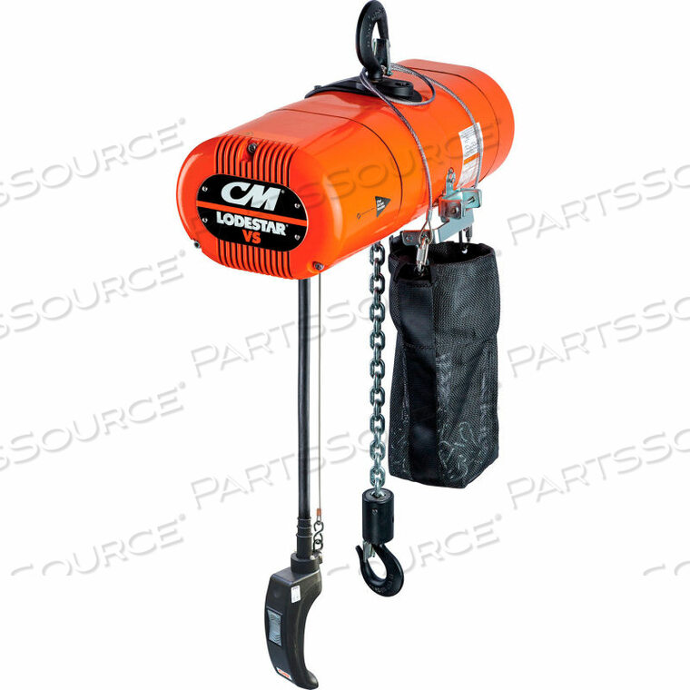OEM#: LV05082D102MALODESTAR VS ЭЛЕКТРИЧЕСКАЯ ЦЕПНАЯ ТАЛЬ, 1/2 ТОННЫ, 10-дюймовый подъемник, 1,3-8 футов в минуту, 115-1-60, 2-СТУПЕНЧАТОЕ УПРАВЛЕНИЕ от Columbus McKinnon