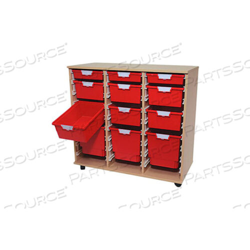 ТЕЛЕЖКА STORSYSTEM WOOD TOTE - 12 ЗЕЛЕНЫХ КОНТЕЙНЕРОВ СТАНДАРТНОЙ ШИРИНЫ 41-3/8X18-3/4X38-3/4