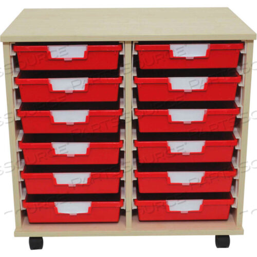 ТЕЛЕЖКА STORSYSTEM WOOD TOTE - 12 СИНИХ КОНТЕЙНЕРОВ СТАНДАРТНОЙ ШИРИНЫ 27-3/4 X 18-3/4 X 27-3/8