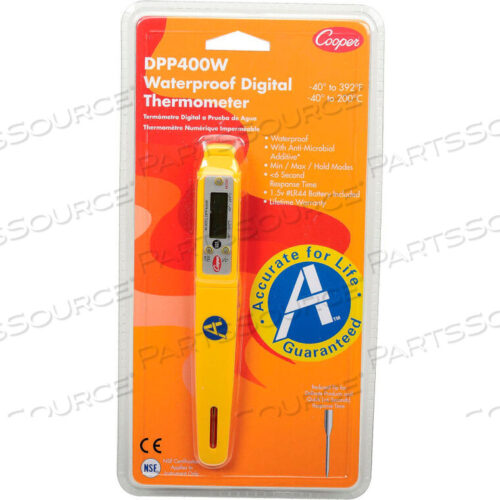 OEM#: DPP400W-0-8DPP400W - ЦИФРОВОЙ ТЕРМОМЕТР, ВОДОНЕПРОНИЦАЕМЫЙ, В ФОРМЕ РУЧКИ, С АВТОМАТИЧЕСКИМ ОТКЛЮЧЕНИЕМ от Cooper-Atkins
