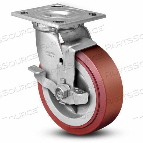 OEM#: 4.04109.929 BRK74 СЕРИЯ ПОВОРОТНАЯ ПЛАСТИНА РОЛИКОВАЯ С ТОРМОЗОМ ПОЛИУРЕТАНОВАЯ 4 ДИАМЕТРА. 600 ФУНТОВ. от Colson