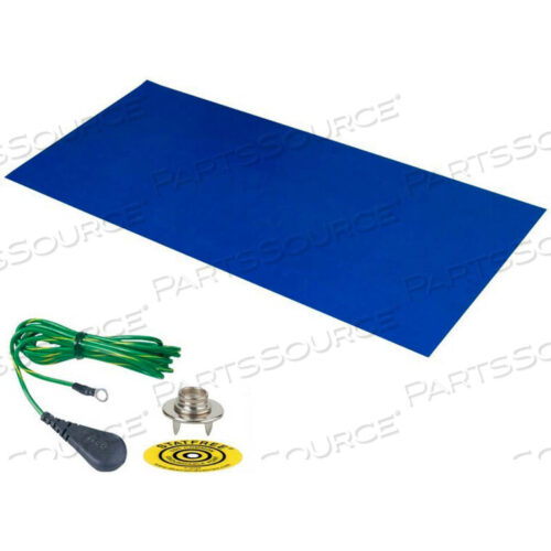 OEM#: 66221DUAL LAYER RUBBER MAT WITH GROUND 36D X 72W - DARK BLUE by Desco