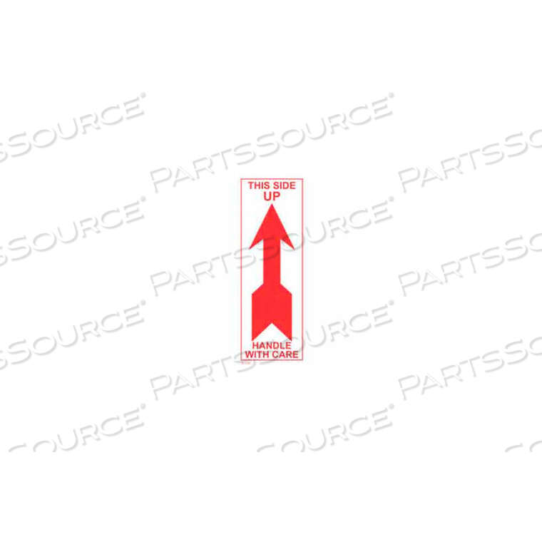 OEM#: DL1132ЭТА СТОРОНА ВВЕРХ ОБРАЩАТЬСЯ С ОСТОРОЖНОСТЬЮ 2-1/2 X 7 - БЕЛЫЙ / КРАСНЫЙ от Decker Tape Products