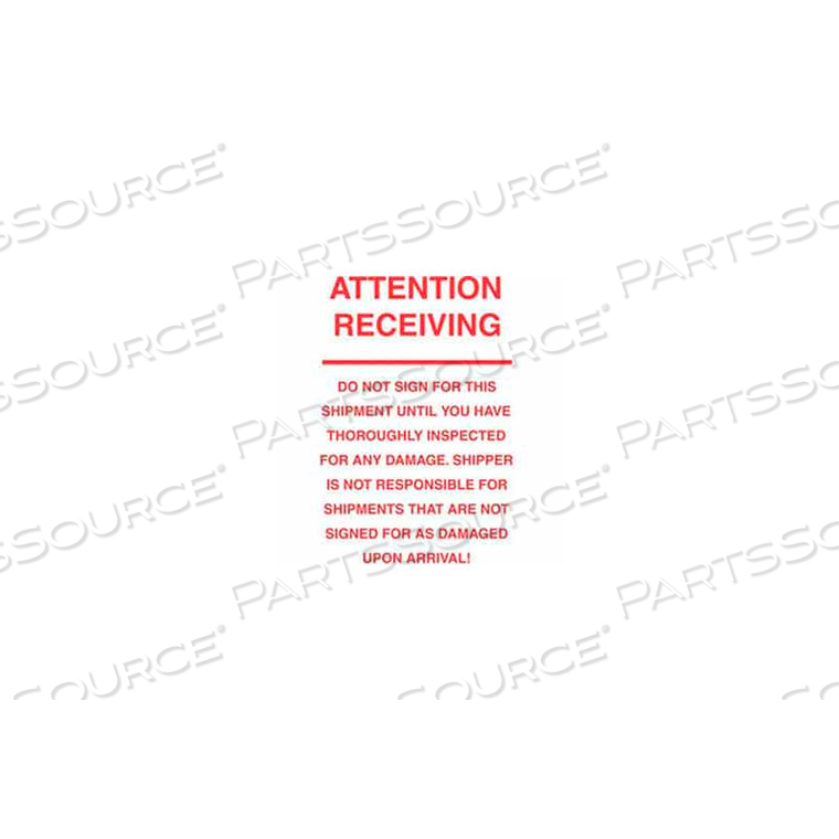 OEM#: DL3175ВНИМАНИЕ ПРИЕМ 6 X 10 - БЕЛЫЙ / КРАСНЫЙ от Decker Tape Products