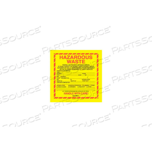 OEM#: DL7510 ОПАСНЫЕ ОТХОДЫ КАЛИФОРНИЯ 6 X 6 - ЖЕЛТЫЙ / КРАСНЫЙ / ЧЕРНЫЙ от Decker Tape Products