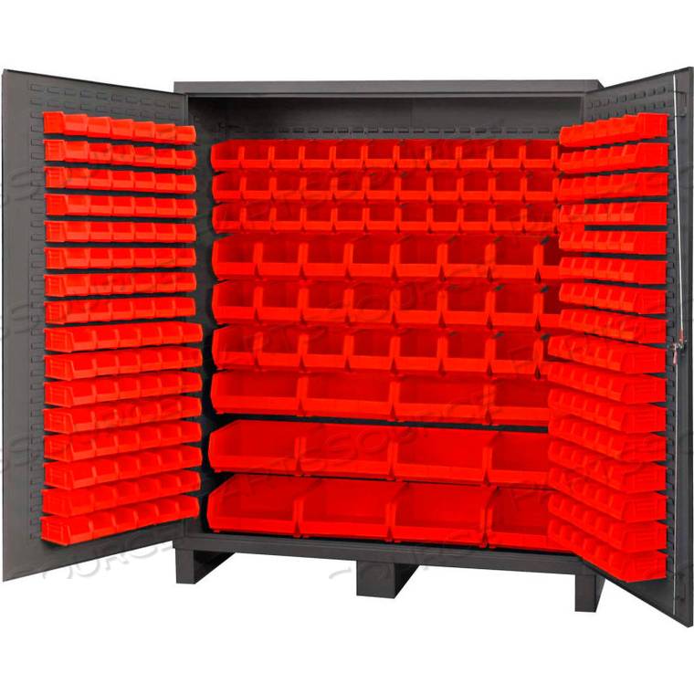 OEM#: SSC-722484-BDLP-264-1795GBIN CABINET FLUSH DOOR - 264 RED BINS, 16 GA ALL-WELDED CABINET 72 X 24 X 84 by Durham Manufacturing Company