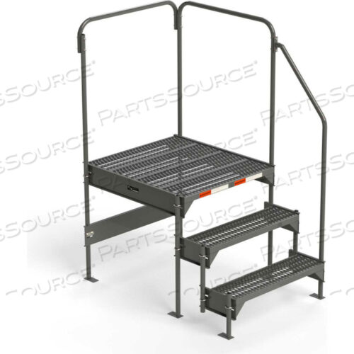 СТАЛЬНАЯ ИНДИВИДУАЛЬНАЯ РАБОЧАЯ ПЛАТФОРМА, 36 Ш X 39 Г X 33 В, 3-СТУПЕНЧАТАЯ, СЕРАЯ, НАГРУЗКА 500 ФУНТОВ.