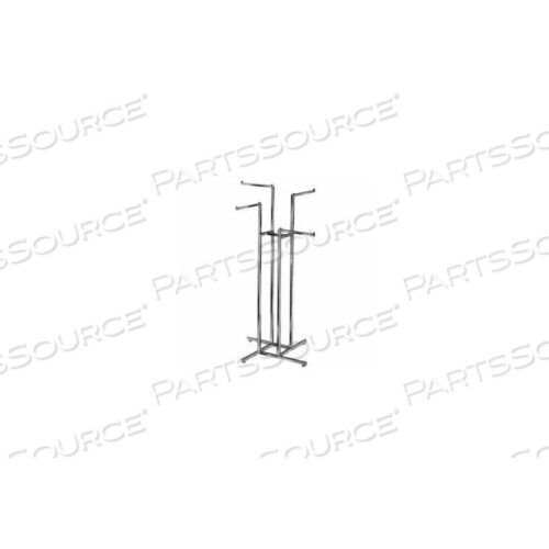 OEM#: K124-WAY С 2 ПРЯМЫМИ И 2 НАКЛОННЫМИ РУКАВАМИ (R12) СТОЙКА ДЛЯ ОДЕЖДЫ - КВАДРАТНАЯ ТРУБА - ХРОМИРОВАННАЯ от Amko Displays LLC