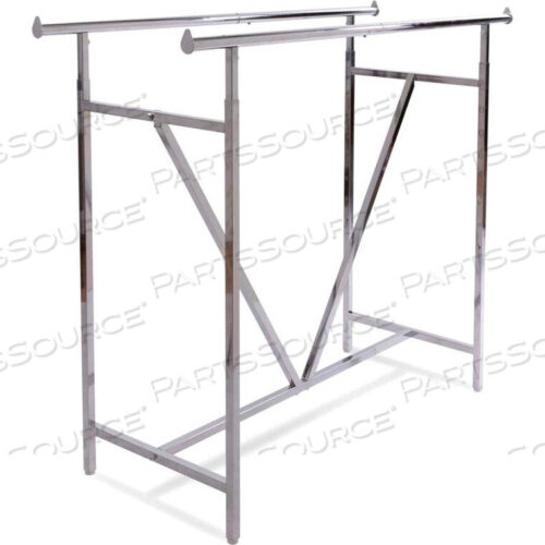 OEM#: K41HEAVY DUTY DOUBLE BAR GARMENT RACK () W/ V-BRACE - CHROME от Amko Displays LLC