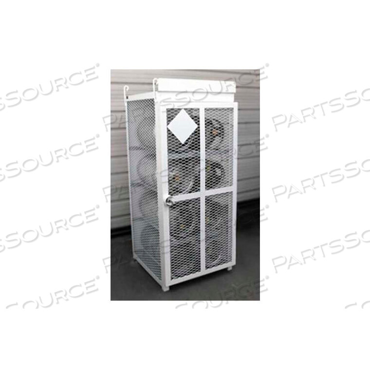 OEM#: ENC-FC-33-88 ЕМКОСТЬ ЦИЛИНДРОВ 33 ФУНТА, ПРОЧНАЯ СТАЛЬНАЯ КЛЕТКА ДЛЯ ГАЗОВЫХ БАЛЛОНОВ 30WX30DX70H БЕЛАЯ, РУЧНОЕ ЗАКРЫТИЕ с помощью Post Guard