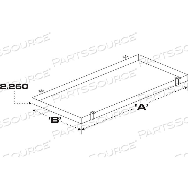 OEM#: 43878-09-RDV-GRIP WIRE SHELVING ПОДДОН ДЛЯ СБОРА ПРОЛИВОВ - 48 л x 24 ш x 2-1/4 дм - ОБЪЕМ 9 ГАЛЛОНОВ - ТЕКСТУРИРОВАННЫЙ ВИШНЕВО-КРАСНЫЙ от Equipto