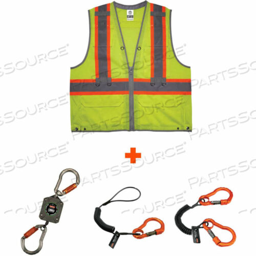 OEM#: 241898231TVK HI-VIS TOOL TETHERING SAFETY VEST KIT, 4XL/5XL, TYPE R, CLASS 2 от Ergodyne