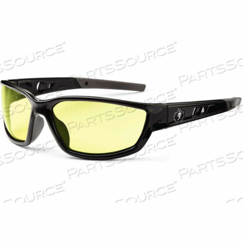 ЗАЩИТНЫЕ ОЧКИ SKULLERZ KVASIR, ЖЕЛТЫЕ ЛИНЗЫ, ЧЕРНАЯ ОПРАВА