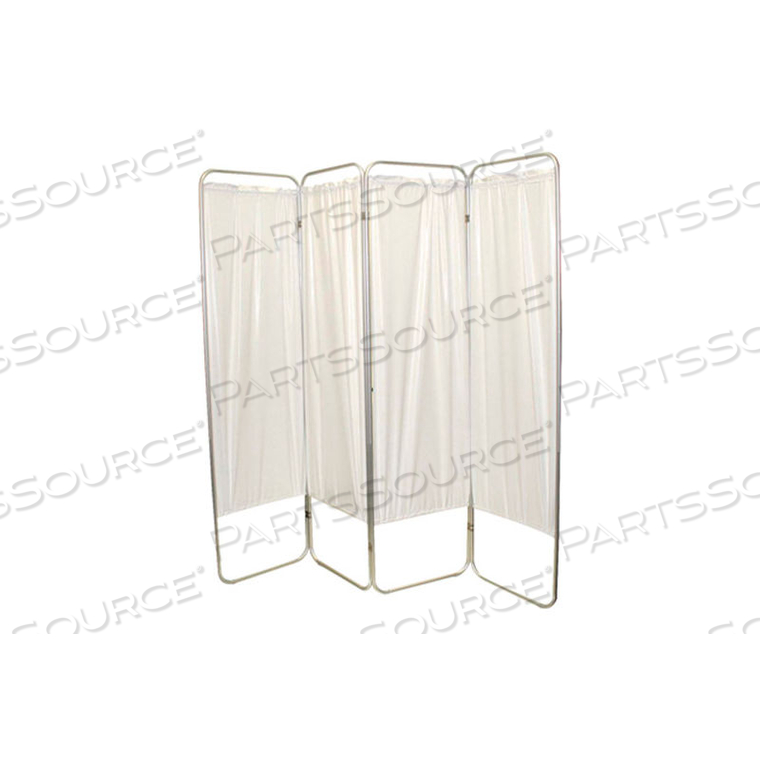 OEM#: 65-0102WFEI STANDARD 4-PANEL PRIVACY SCREEN, 6 MIL VINYL PANELS, 62W X 68H, WHITE by Fabrication Enterprises