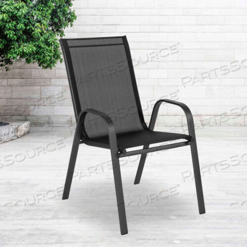 УЛИЧНЫЙ СТУЛ BRAZOS SERIES BLACK OUTDOOR STACK CHAIR ИЗ МАТЕРИАЛА FLEX COMFORT, 1 УПАКОВКА