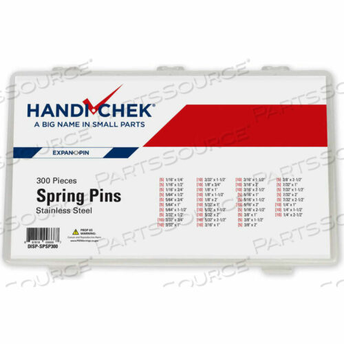 OEM#: DISP-SPSP300ПРУЖИННЫЙ ШТИФТ 420 НЕРЖАВЕЮЩАЯ СТАЛИ ПАССИВИРОВАННАЯ АССОРТИМЕНТ 300 ШТ. от Flint Hills Trading