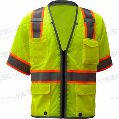 OEM#: 2701-3XL2701, CLASS 3, HEAVY DUTY SAFETY VEST, LIME, 3XL by GSS Safety LLC