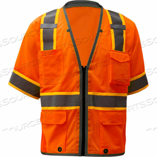 OEM#: 2702-4XL2702, CLASS 3, HEAVY DUTY SAFETY VEST, ORANGE, 4XL by GSS Safety LLC
