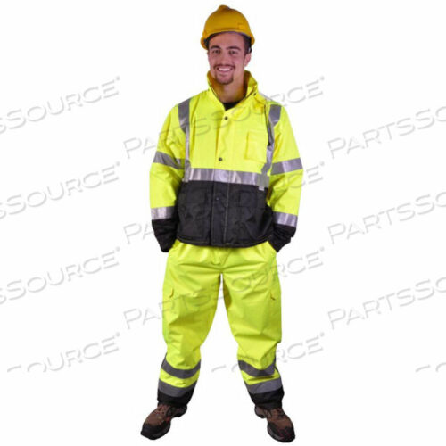 OEM#: 6803-S/M6803 CLASS E PREMIUM WATERPROOF RAIN PANTS, LIME WITH BLACK BOTTOM, S/M by GSS Safety LLC