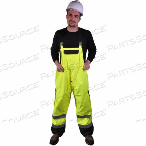 OEM#: 6805-4XL/5XL6805 CLASS E PREMIUM BIBS 2 SIDE POCKETS 1 CARGO POCKET, LIME, 4XL/5XL by GSS Safety LLC