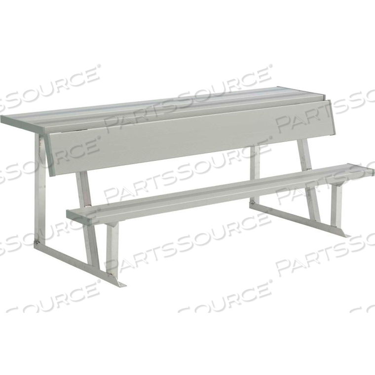 OEM#: TB-DSA088 ALUMINUM TEAM BENCH WITH REAR SHELF AND BACKREST, PORTABLE by Gt Grandstands By Ultraplay