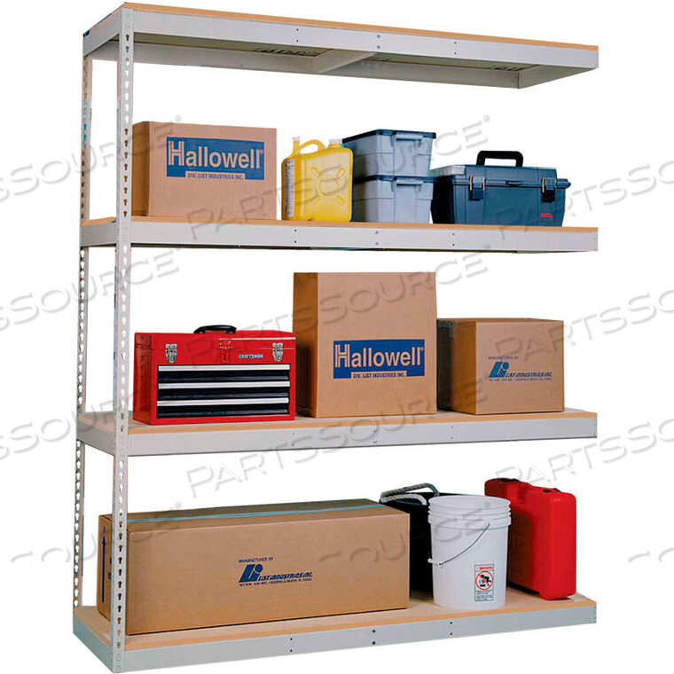 OEM#: DRHC961884-4ARIVETWELL ДВУХСТОРОННИЙ СТЕЛЛАЖ НА ЗАКЛЕПКАХ БЕЗ БОЛТОВ 96 ШX18 ДХ84 В 4 УРОВНЯ, ДОПОЛНИТЕЛЬНЫЙ, БЕЗ НАСТИЛА 620 ФУНТОВ, КОРИЧНЕВЫЙ от Hallowell