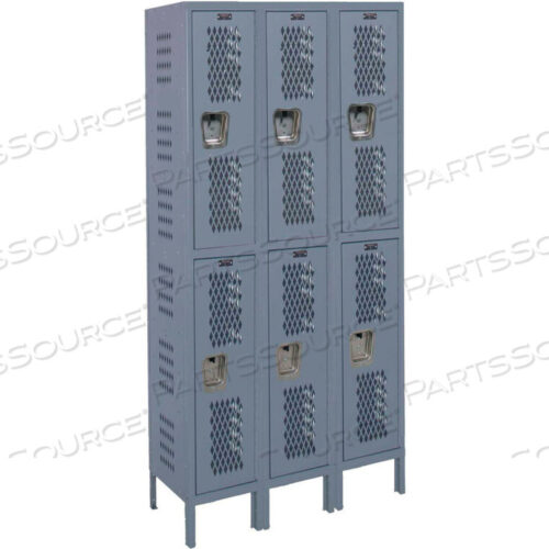 OEM#: U3518-2HV-A-HGU3518-2HV-A ПРОЧНЫЙ ВЕНТИЛИРУЕМЫЙ ШКАФЧИК ДВУХЪЯРУСНЫЙ 15X21X36 6 ДВЕРЕЙ В СБОРЕ ТЕМНО-СЕРЫЙ от Hallowell