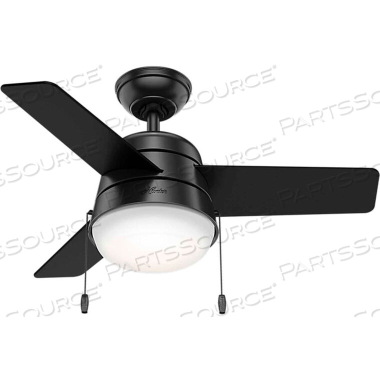OEM#: 5930236 ПОТОЛОЧНЫЙ ВЕНТИЛЯТОР AKER С ПОДСВЕТКОЙ - МАТОВЫЙ ЧЕРНЫЙ от Hunter Fan Co. / Casablanca Fand Co.
