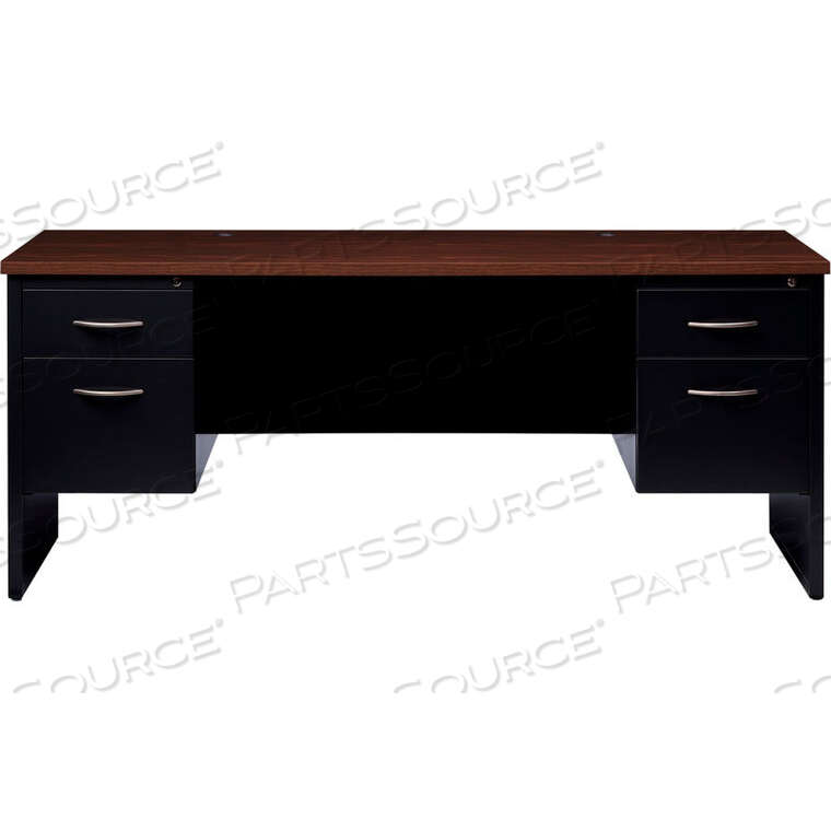 OEM#: 20549МОДУЛЬНЫЙ СТАЛЬНОЙ КОМОДНЫЙ КОМОД - ДВОЙНОЙ ПЬЕДЕСТАЛ - 72 X 24 - ЧЕРНЫЙ/ОРЕХОВЫЙ от Hirsh