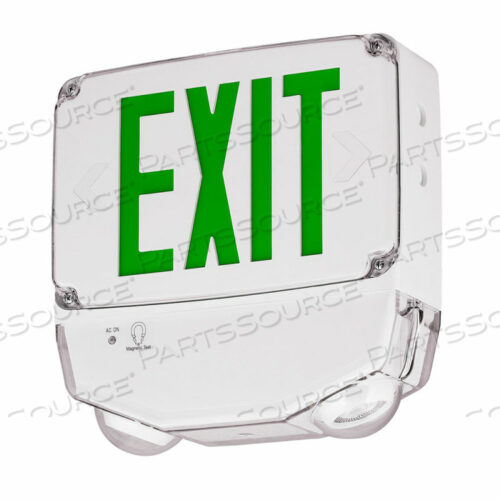 СВЕТОДИОДНЫЙ КОМБИНИРОВАННЫЙ АВАРИЙНЫЙ/АВАРИЙНЫЙ СВЕТИЛЬНИК, ВЛАЖНЫЙ, ЗЕЛЕНЫЕ БУКВЫ, БЕЛЫЙ, ДВУХСТОРОННИЙ, ХОЛОДНАЯ ТЕМПЕРАТУРА