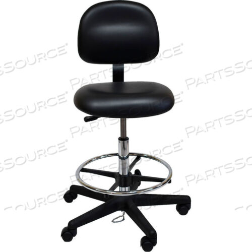 OEM#: 50-VCON-BLACK-451ESD STOOL - VINYL - LOW BACK - NYLON BASE - BLACK by Industrial Seating
