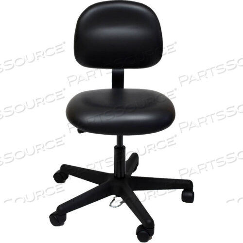 OEM#: 52-VCON BLACK-451ESD-SAFE VINYL CLEAN ROOM CHAIR WITH NYLON BASE WITH DRAG CHAIN BLACK by Industrial Seating