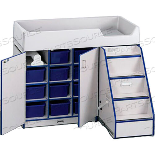 OEM#: 5148JC003ЛЕСТНИЦА ДЛЯ ПЕНАЛЬЦЕВ СПРАВА, 48-1/2 X 23-1/2 X 38-1/2, СЕРЫЙ ЛАМИНАТ, СИНИЙ КРОМ от Jonti-Craft Inc