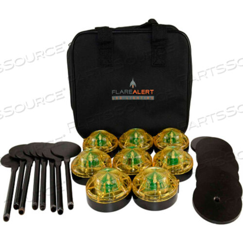 FLAREALERT СТАНДАРТНЫЙ КОМПЛЕКТ АВАРИЙНЫХ МАЯЧКОВ СВЕТОДИОДОВ НА БАТАРЕЕ, 8 ЦВЕТОВ, ЖЕЛТЫЙ
