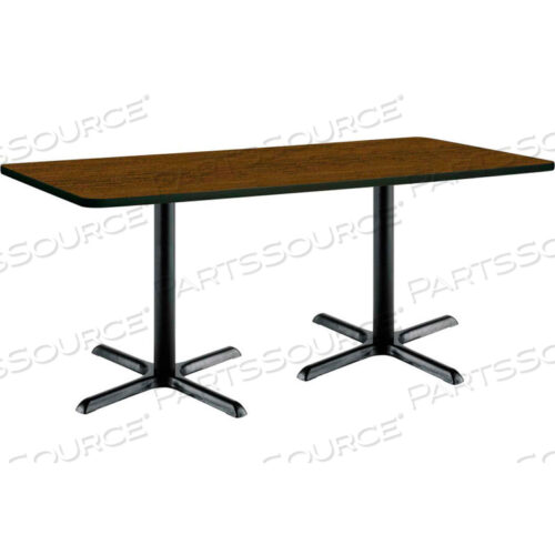 OEM#: T3672-B2025-BK-WLПРЯМОУГОЛЬНЫЙ РЕСТОРАННЫЙ СТОЛ - 36 X 72 - СТОЛЕШНИЦА ИЗ ОРЕХА, ЧЕРНОЕ X-ОСНОВАНИЕ от KFI