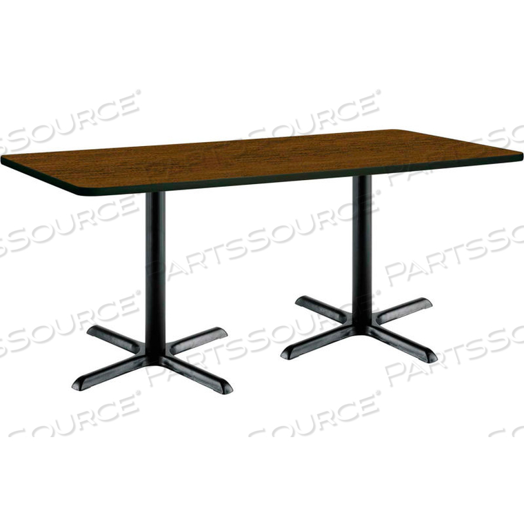 OEM#: T3672-B2025-BK-WLПРЯМОУГОЛЬНЫЙ РЕСТОРАННЫЙ СТОЛ - 36 X 72 - СТОЛЕШНИЦА ИЗ ОРЕХА, ЧЕРНОЕ X-ОСНОВАНИЕ от KFI