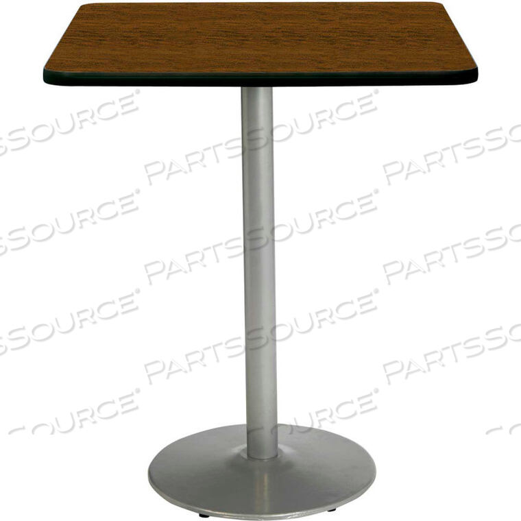 OEM#: T36SQ-B1922-SL-WL-3836W КВАДРАТНЫЙ СТОЛ ДЛЯ БИСТРО - СТОЛЕШНИЦА ИЗ ОРЕХА, КРУГЛОЕ СЕРЕБРЯНОЕ ОСНОВАНИЕ от KFI