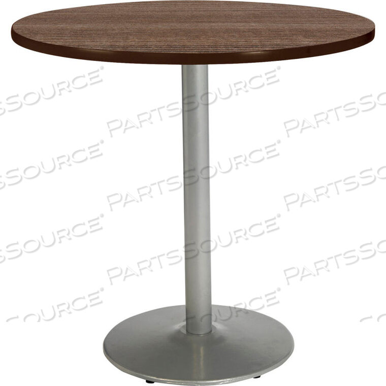 OEM#: T42RD-B1922-SL-7960K-3142 X 36H КРУГЛЫЙ СТОЛ НА ПЬЕДЕСТАЛЕ ВЫСОТОЙ СТОЛЕШНИЦЫ - СТОЛЕШНИЦА ИЗ ТИКА STUDIO - КРУГЛОЕ СЕРЕБРЯНОЕ ОСНОВАНИЕ от KFI