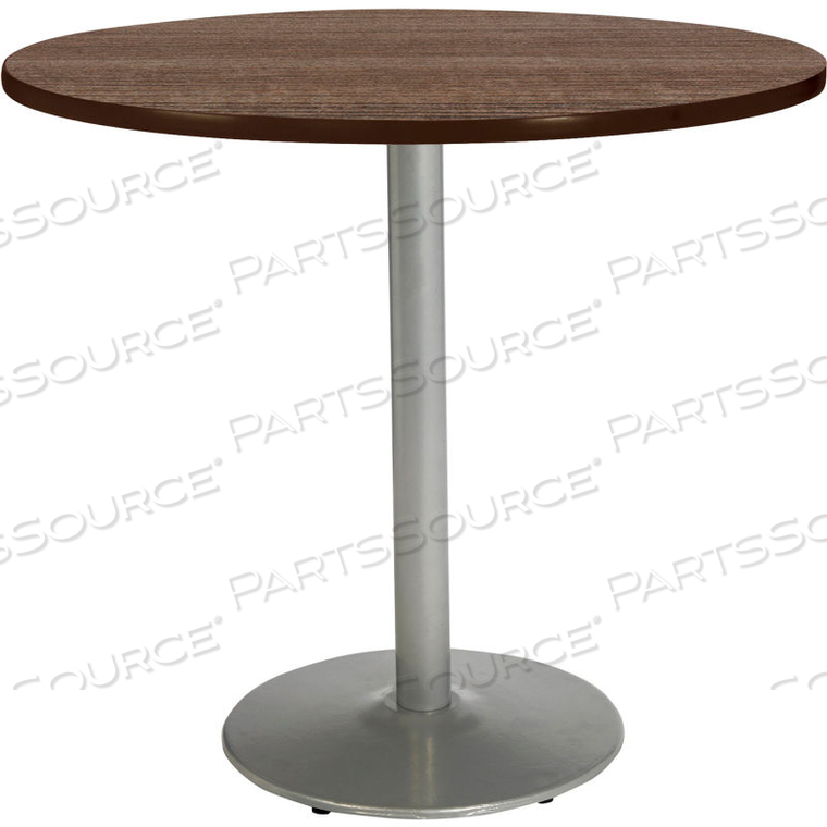 OEM#: T48RD-B1930-SL-7960K-3148 X 36H КРУГЛЫЙ СТОЛ НА ПЬЕДЕСТАЛЕ ВЫСОТЫ СТОЛЕШНИЦЫ - СТОЛЕШНИЦА ИЗ ТИКА STUDIO - КРУГЛОЕ СЕРЕБРЯНОЕ ОСНОВАНИЕ от KFI