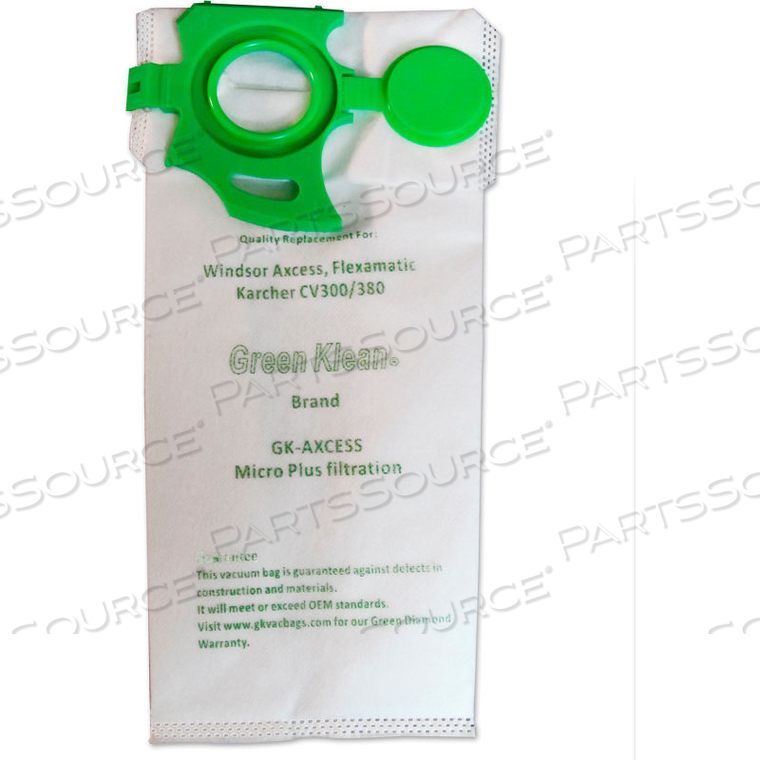 OEM#: GK-AXCESSGREEN KLEAN СМЕННЫЕ МЕШКИ ДЛЯ ПЫЛЕСОСА WINDSOR AXCESS 1.012-062.0/ KARCHER 1.012-059.0 от Kleen Green