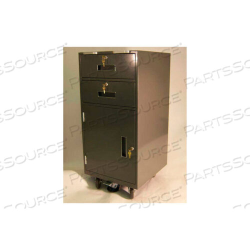 OEM#: 204-BC-18-L-BBUS TELLER PEDESTAL CABINET - 2 DRAWERS OVER DOOR 18W X 19D X 38-1/2H BLACK by Fenco