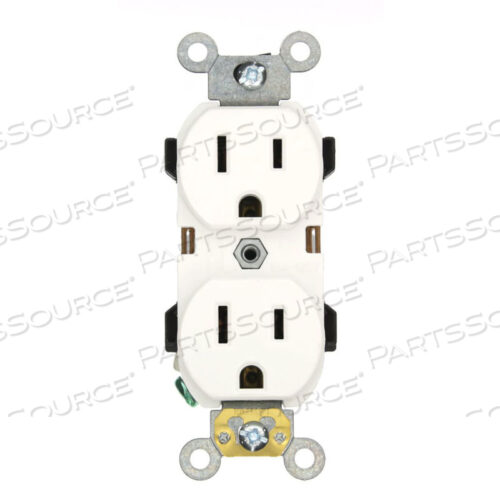 OEM#: 5252-WДУПЛЕКСНАЯ РОЗЕТКА С УЗКИМ КОРПУСОМ, ПРЯМОЕ ЛЕЗЦО, БЕЛАЯ от Leviton