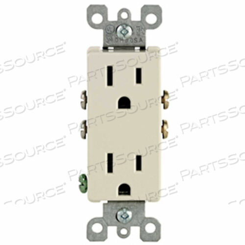 OEM#: 5325-T15A, 125 В, DECORA DUPLEX REPACTACLE, ВИНТ ЗАЗЕМЛЕНИЯ, МОНТАЖ, СВЕТЛО-МИНДАЛЬНЫЙ от Leviton