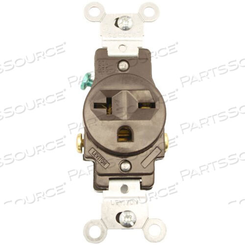 OEM#: 582120A, 250 В, NEMA 6-20R, 2P, 3W, ОДИНАРНЫЙ ПРИЕМНИК, ЗАЗЕМЛЕНИЕ, КОРИЧНЕВЫЙ от Leviton