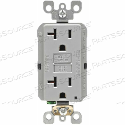 OEM#: GFNT2-GY20A SMARTLOCKPRO SELF-TEST GFCI DUPLEX RECPT, IND LIGHT, ПРОВОДНЫЕ ВЫВОДЫ, СЕРЫЙ от Leviton