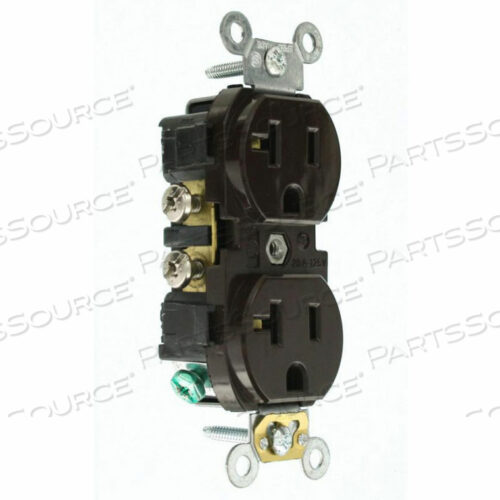 20А, 125В, ТОНКАЯ ДВУХСТОРОННЯЯ РОЗЕТКА, КОРИЧНЕВАЯ