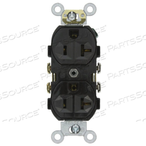 OEM#: CR20-E20A, 125 В, ДВОЙНАЯ РОЗЕТКА, САМОЗАЗЕМЛЕНИЕ, ЧЕРНАЯ от Leviton